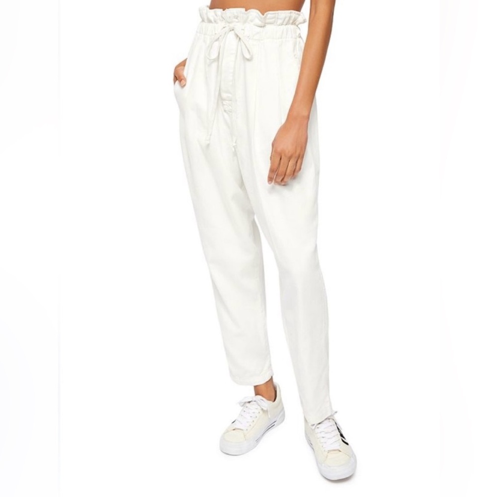 Free People Margate Pleated paper bag waist trousers